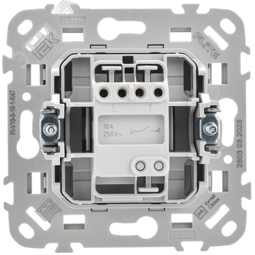 FLITE Выключатель 1-клавишный 10А ВС11-1-0-ФлА алюминий IEK - фото 4
