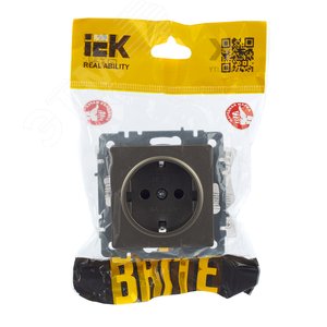 BRITE Розетка с заземлением с защитными шторками 16А РС14-1-0-БрШ шампань - фото 7