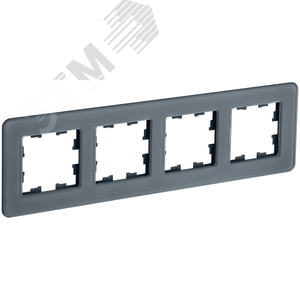 BRITE Рамка 4 поста РУ-4-2-Бр стекло графит RE IEK - фото 1