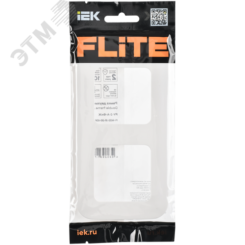 FLITE ARTISTIC Рамка 2-местная РУ-2-А-ФлЖ жемчуг IEK - фото 2