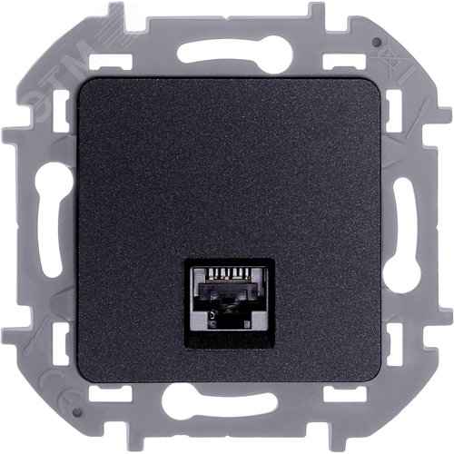 Розетка компьютерная RJ45 категория 6 UTP антрацит INSPIRIA - фото 6