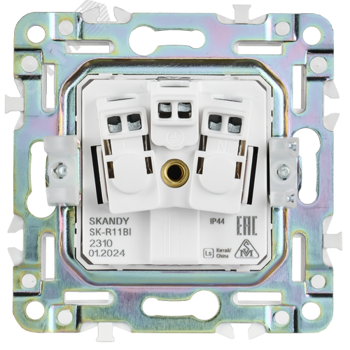 SKANDY Розетка 1-местная с заземлением с защитными шторками и крышкой 16А IP44 SK-R11Bl черный IEK - фото 4