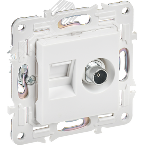 SKANDY Розетка двойная TV+RJ45 кат.6E SK-A15W арктический белый IEK - фото 1