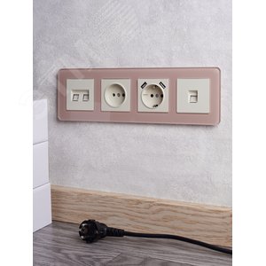 BRITE Рамка 4 поста РУ-4-2-Бр стекло дым. RE IEK - фото 5