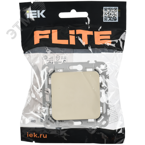FLITE Выключатель 1-клавишный 10А ВС11-1-0-ФлСл сливочный IEK - фото 2