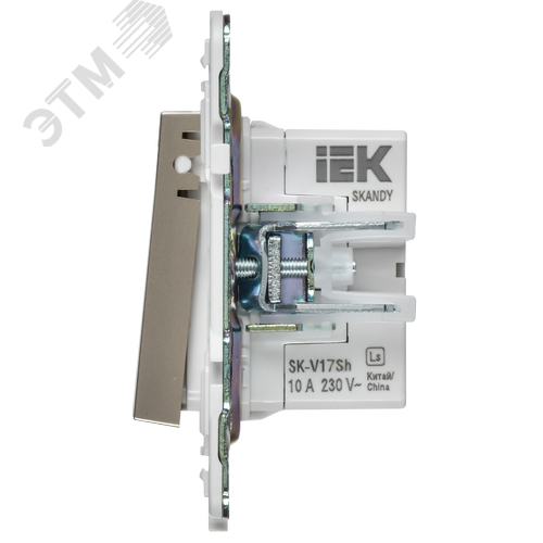 SKANDY Кнопка звонка с индикацией для отелей 10А SK-V17Sh шампань IEK - фото 5