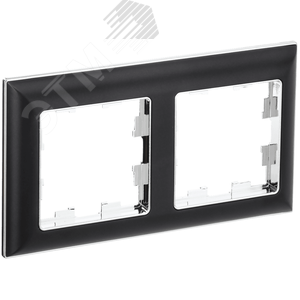 Изображение товара BRITE Рамка 2 поста РУ-2-Бр хром/черный IEK (шт)