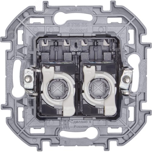 Розетка компьютерная двойная RJ45 категория 5Е UTP белый INSPIRIA - фото 3