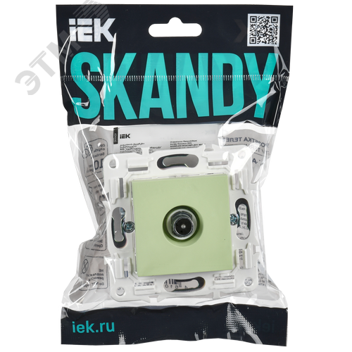 SKANDY Розетка TV проходная SK-A17G мятный IEK - фото 2