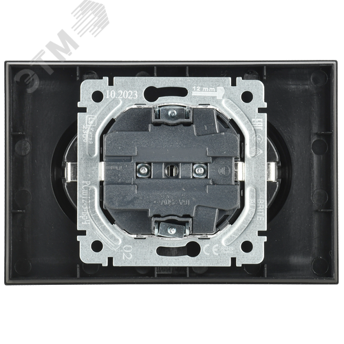 BRITE Розетка двойная с заземлением с защитными шторками 16А в сборе РСш12-3-БрЧ черный - фото 4