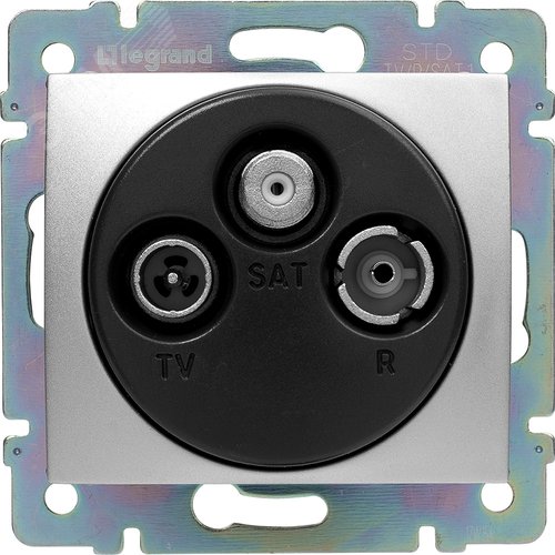 Розетка TV-FM-SAT оконечная алюминий VALENA - фото 1