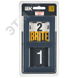 Изображение товара BRITE Рамка 2 поста РУ-2-2-Бр стекло маренго матовый IEK (шт)