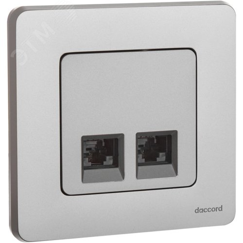 Розетка компьютерная двойная RJ45 категория 5Е UTP алюминий INSPIRIA - фото 4