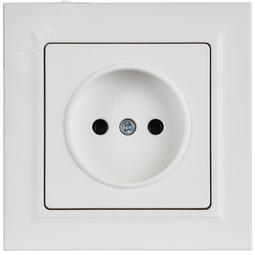 BRITE Розетка 1-местная без заземления без защитных шторок 10А в сборе РСР10-1-0-БрАБ арктический белый IEK - фото 3