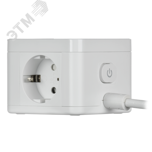 DOMINIC Удлинитель с беспроводной зарядкой 10Вт У02К 2 места 2P+PE 1,3м 3х1,0мм2 16А/250В USB A+C белый IEK - фото 5