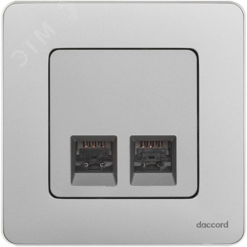 Розетка компьютерная двойная RJ45 категория 6 UTP алюминий INSPIRIA - фото 4