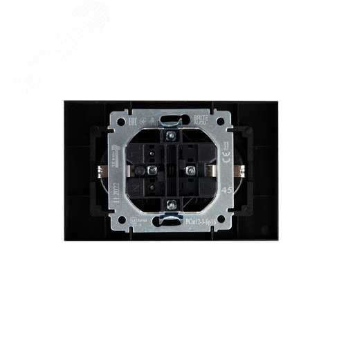 BRITE Розетка двойная с заземлением с защитными шторками 16А в сборе РСш12-3-БрТБ темная бронза - фото 3