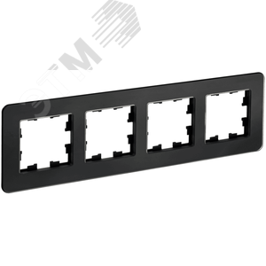 Изображение товара BRITE Рамка 4 поста РУ-4-2-Бр стекло черный RE IEK (шт)