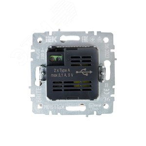 BRITE Розетка USB A+A 5В 3,1А РЮ10-1-БрЖ жемчуг - фото 4
