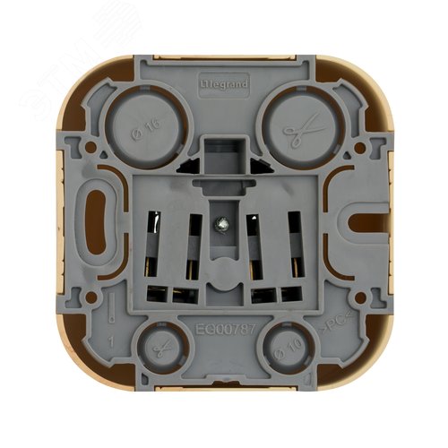 Розетка 1-местная для открытой установки без заземления без защитных шторок 16А дерево QUTEO - фото 2