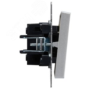 BRITE Выключатель одноклавишный проходной 10А ВС10-1-6-БрА алюминий - фото 3