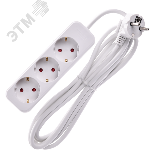 Удлинитель UMA У03 3 места 2P+PE 3м 3х1мм2 10А белый - фото 3