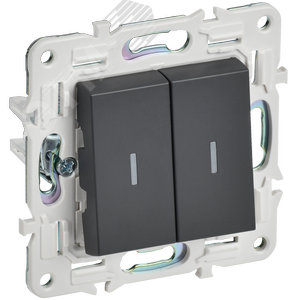 SKANDY Выключатель 2-клавишный с индикацией 10А SK-V09T титан IEK - фото 1