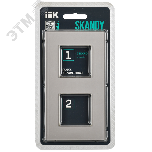 Изображение товара SKANDY Рамка 2-местная SK-F22Sh стекло шампань IEK (шт)