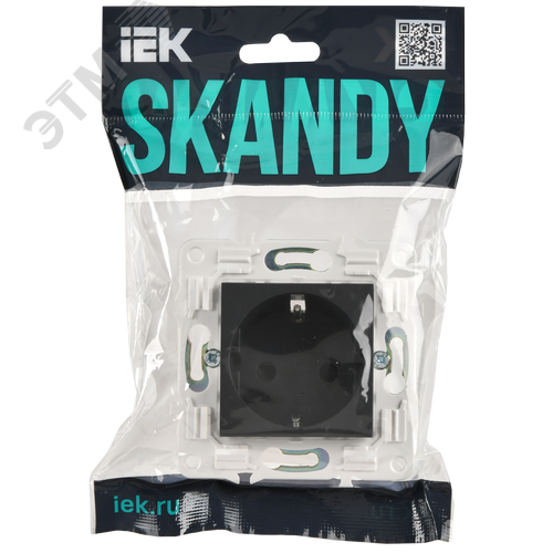 SKANDY Розетка с заземлением с защитными шторками 16А SK-R04G графит IEK - фото 6
