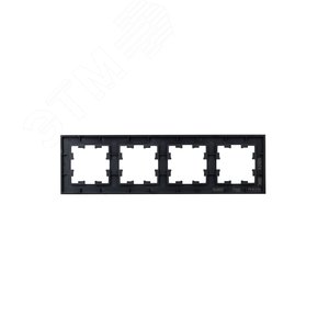 BRITE Рамка 4 поста РУ-4-2-Бр стекло черный матовый IEK - фото 3