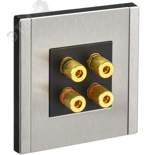 Изображение товара FORTE&PIANO Аудиорозетка 4-местная FP739M металл никель IEK (шт)