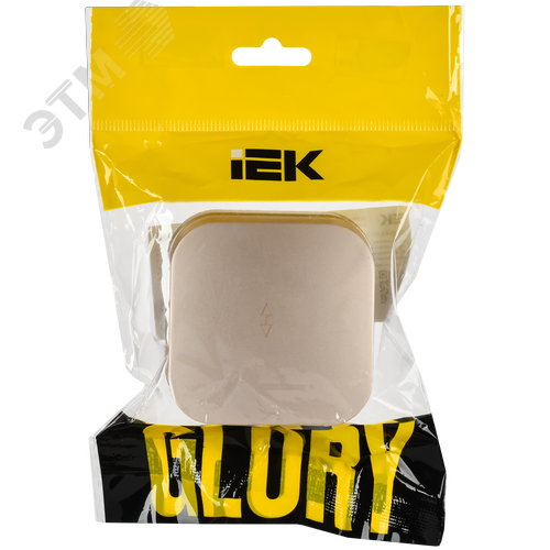 GLORY Выключатель 1-клавишный для открытой установки проходной 10А ВСп10-1-0-ХШм шампань матовый IEK - фото 2