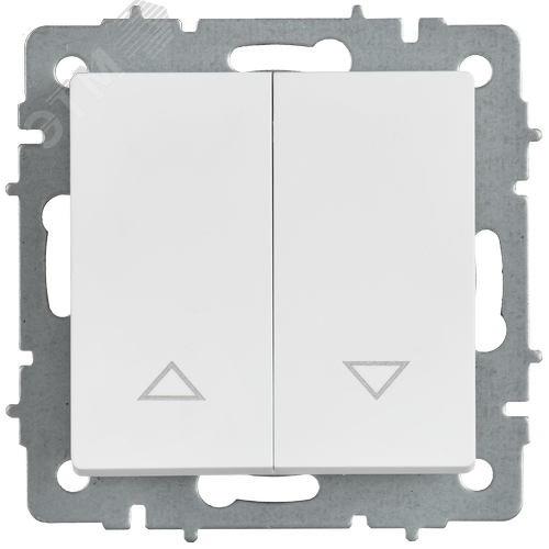 BRITE Выключатель жалюзи 10А ВС10-1-5-БрАБ арктический белый IEK - фото 3