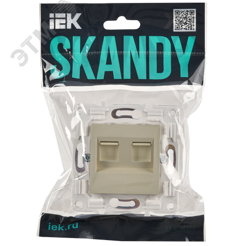 SKANDY Розетка компьютерная двойная RJ45 кат.5E SK-K03B бежевый IEK - фото 2