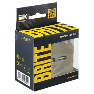 BRITE Розетка USB A+A 5В 3,1А РЮ10-1-БрШ шампань - фото 7