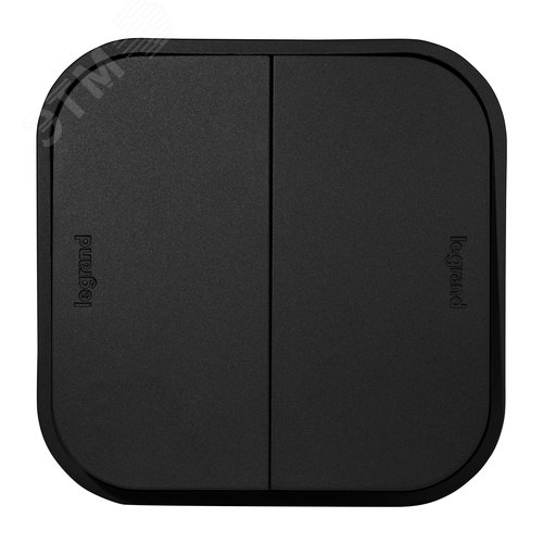 Выключатель 2-клавишный для открытой установки 10А черный матовый QUTEO - фото 4