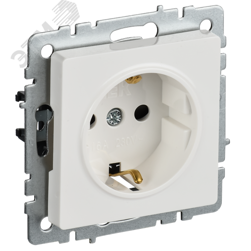 Изображение товара BRITE Розетка 1-местная с заземлением с защитными шторками 16А РС14-1-0-БрБ белый (шт)