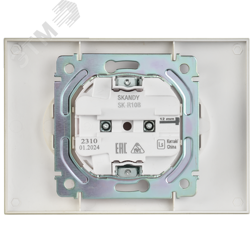 SKANDY Розетка 2-местная без заземления без защитных шторок 10А в сборе SK-R10B бежевый IEK - фото 3