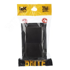 BRITE Розетка 2-местная с заземлением с защитными шторками и крышкой 16А в сборе IP44 РСбш12-3-44-БрТБ темная бронза - фото 2