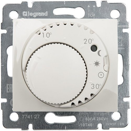 Изображение товара Термостат электронный комфорт с выключателем 8А слоновая кость VALENA (шт)