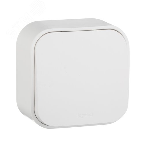 Выключатель 1-клавишный для открытой установки самовозвартный 6А безвинтовое крепление белый QUTEO - фото 1