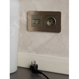 BRITE Рамка 2 поста РУ-2-1-Бр металл шампань RE AL IEK - фото 5