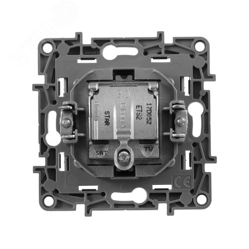 Розетка двойная TV+SAT тип звезда алюминий ETIKA - фото 4