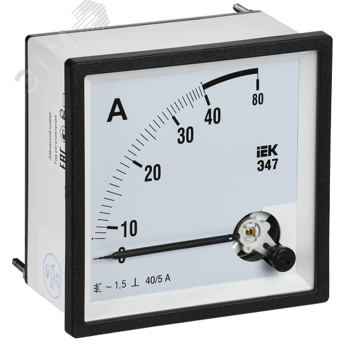 Изображение товара Амперметр Э47 40/5А класс точности 1,5 96х96 мм (шт)