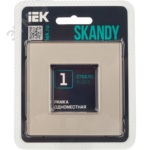 SKANDY Рамка 1-местная SK-F21Sh стекло шампань IEK - фото 5
