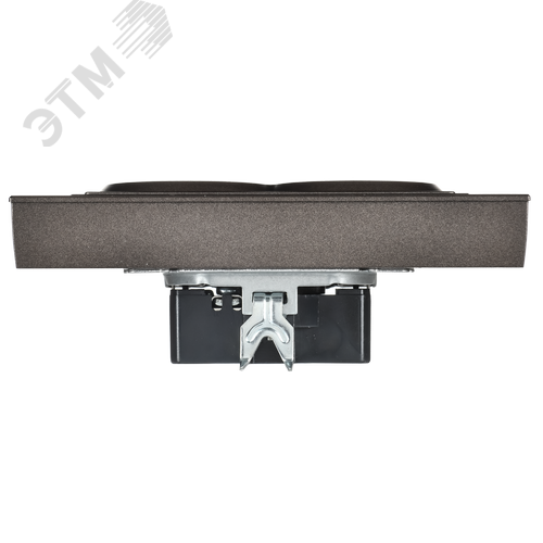 BRITE Розетка 2-местная с заземлением без защитных шторок плоская 16А в сборе РСПл12-3-БрТБ темная бронза IEK - фото 3