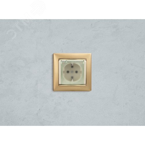 Розетка 1-местная с заземлением с защитными шторками и крышкой 16А IP44 слоновая кость VALENA - фото 7