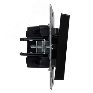 BRITE Выключатель двухклавишный с индикацией 10А ВС10-2-1-БрЧ черный - фото 3