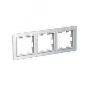 BRITE Рамка 3 поста РУ-3-БрА алюминий - фото 2