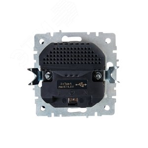 BRITE Розетка с заземлением с защитными шторками 16А с USB A+A 3,1А РЮш10-2-БрА алюминий - фото 4